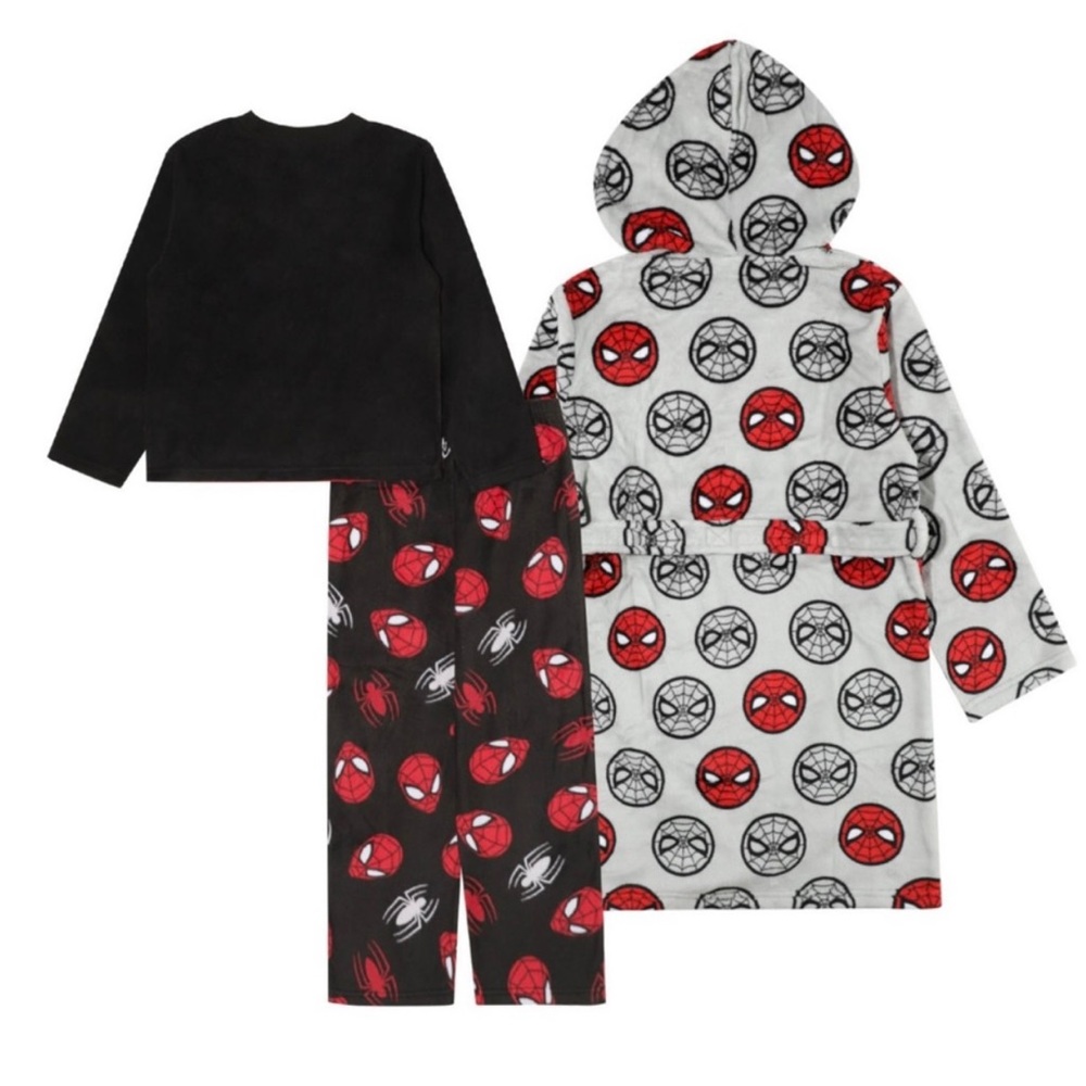 Marvel’s Spider Man Boy’s 3-Piece Robe And Pj Set - Picture 2 of 3